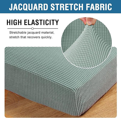 H.VERSAILTEX High Stretch Individual Seat Cushion Covers Sofa Slipcovers Couch Cushion Covers Sofa Covers Featuring Jacquard Textured Twill Fabric (1 Pack for 1 Cushion Chair, Sage, Small)