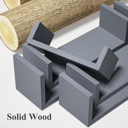 SRIWATANA Floating Shelves for Wall, Wall Shelves for Bathroom, Bedroom, Living Room, Kitchen, Office, Wood Shelves for Home Decor Set of 5 (Weathered Grey)