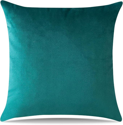Artscope Luxury Velvet Pillow Covers Decorative Square Pillowcases Soft Solid Cushion Cases for Couch Sofa Bedroom Home Decor 18x18 Inch Teal