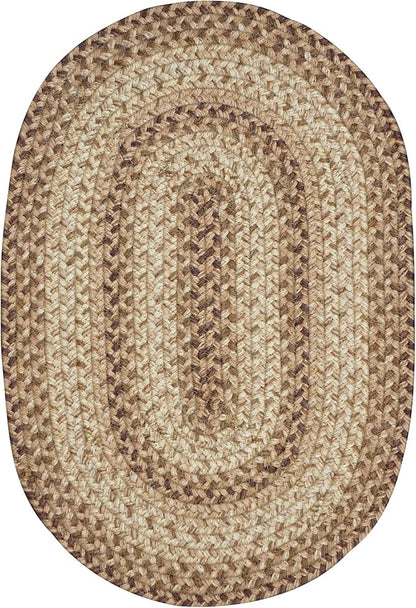 Homespice Cookie Dough Jute Braided Oval Placemats, Warm Farmhouse Decor, Set of 6, 13x19 Brown Table Mats - Vibrant Colors, Durable, Easy to Clean and Protects Furniture