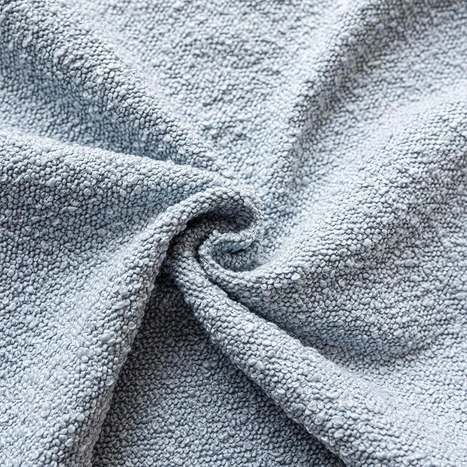 Foindtower Decorative Textured Boucle Throw Pillow Covers Accent Solid Pillow Cases Neutral Soft Cozy Couch Cushion Case for Chair Sofa Bedroom Living Room Home Decor 16x16 Inch,1PC,Light Blue