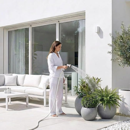 DTY Signature Mount Sherman Modern Indoor Outdoor Fiberstone Sphere Planter, Durable Round Garden Pot, Weather Resistant, Drainage Hole & Rubber Plug, Planter for Christmas Tree - Medium, Gray