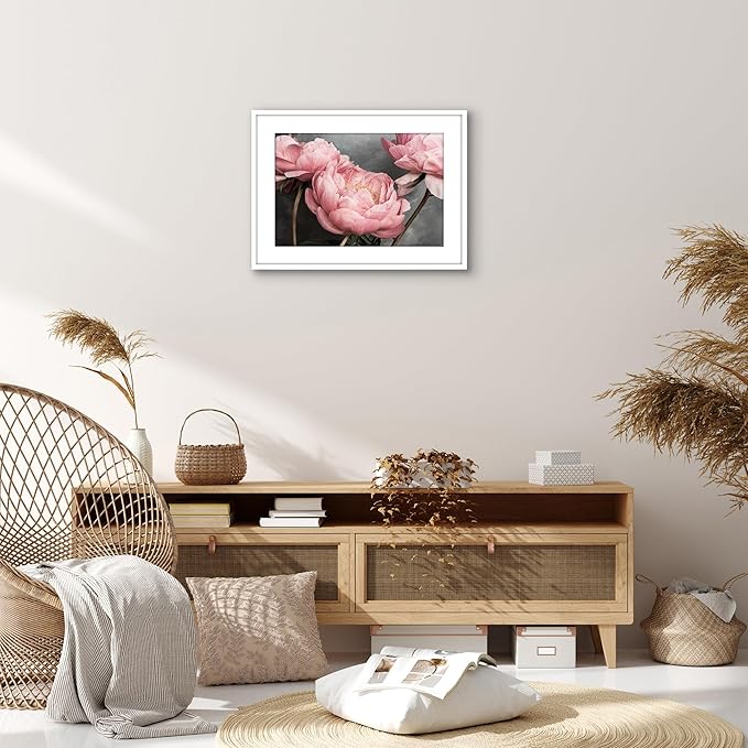 Americanflat 16x22 Picture Frame with Polished Plexiglass - Use as 12x18 Frame with Mat or Display 16x22 Photo Without Mat - Streamline Collection - Thin Border Picture Frames for Wall - White