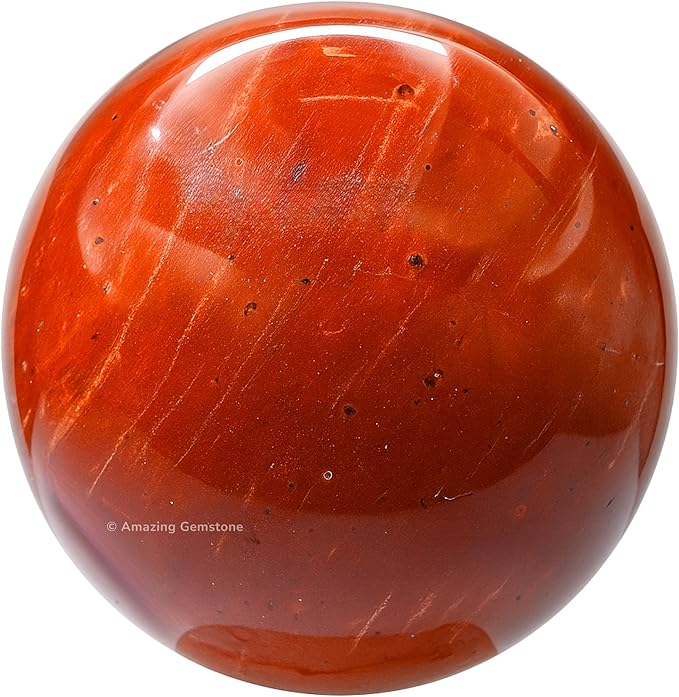 Amazing Gemstone Red Jasper Crystal Ball with Stand - 1.5 Inches Crystal Sphere Meditation Balls for Witchcraft and Decorative Balls