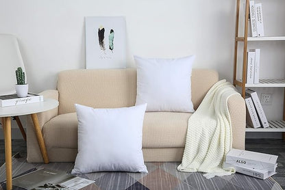 TangDepot Set of 2 Handmade Decorative Solid 100% Cotton Canvas Throw Pillow Covers/Cushion Covers, 45 Colors Available - (18"x18" 2 Pieces, White)