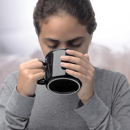 DISCOUNT PROMOS Ceramic Campfire Coffee Mugs 13 oz. Set of 10, Bulk Pack - Perfect for Tea, Espresso, Cappuccino, Hot Cocoa - Black