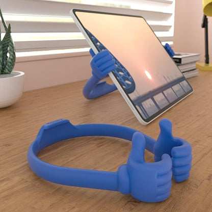 Honsky Adjustable Tablet Stand, Portable Phone Holder for Desk Bed - Multi-Angle Drawing Stand Compatible with All Tablets (Blue & Yellow)