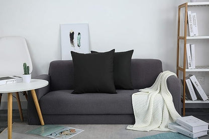 TangDepot Cotton Solid Throw Pillow Covers, 22" x 22" , Charcoal Gray, 1 Count (Pack of 1)