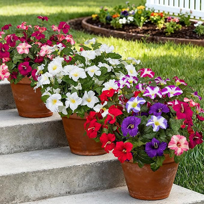 19 Inch Artificial Flowers for Outdoor Indoor Garden Home Decoration,Faux Flower for Home Office Garden Patio Balcony 4 Bundles (Multiple Color)