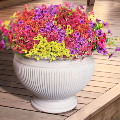 Artificial Fall Flowers for Outdoors, Artificial mums for Outdoors UV Resistant and fadeproof,Faux mums for Outdoor planters for Porch Patio Garden Planter Box Home Outdoor Decor(10pcs)