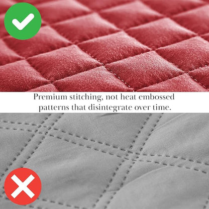 Southshore Fine Living, Inc. Twin XL Comforter Quilt Bedding Set, Dorm Room Bedding Essentials, Stain Resistant, Machine Washable Bedspread, Twin XL Red Quilt Bed Spread w/Pillow Sham, Chili Pepper