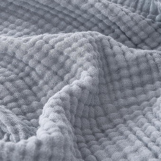 EMME Cotton Muslin Large Throw Blanket Couch Breathable Gauze Blanket Soft Lightweight Bed Blankets Adults (Dusty Blue, 50"x70")