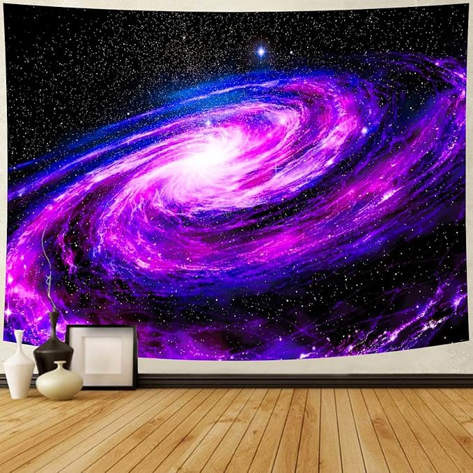Delur Galaxy Tapestry Universe Planet Starry Sky Wall Hanging Tapestry Cosmic Outer Space Abstract Psychedelic Nebula Headboard for Bedroom Living Room Home Decor (51.2" x 59.1")