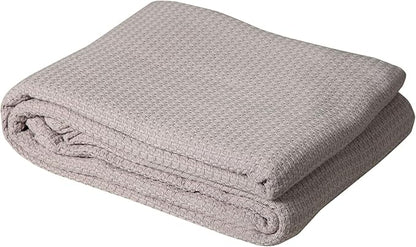 DOLLCENT 100% Cotton California King Size Blanket For Bed, Premium Combed Lightweight Blankets, Washed Breathable Cozy Bed Throw Blanket, Sand Cal King Cotton Blankets For All Season: Sand (102"x108")