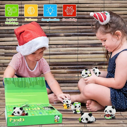 12 Days Advent Calendar 2025 Kids, 12 Packs Panda Building Blocks Set, Advent Calendar 2025 Boys for 6+ Years Old, Christmas Gifts for Girls and Boys, Party Favors (Panda)