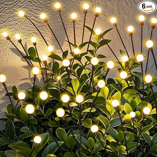 Solar Lights Outdoor Garden – 6 Pack 36 LEDs Solar Firefly Lights, Swaying Lights Waterproof, Solar Decorations for Yard Patio Pathway Lawn Gardening Gifts