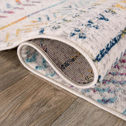Rugshop Geometric Boho Large Area Rug – Multi Tribal Pattern, Perfect for Living Room, Dining Room, Office, 8x10