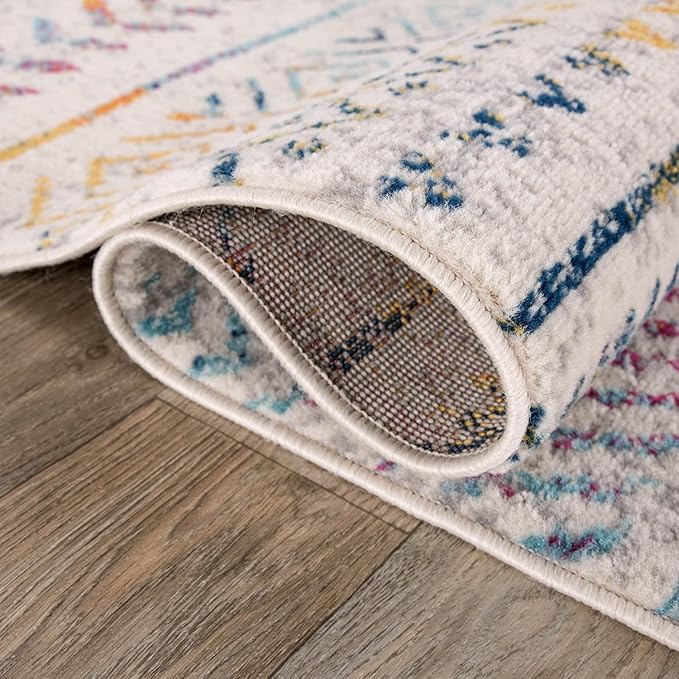 Rugshop Geometric Boho Area Rug – Multi Tribal Pattern, Perfect for Living Room, Bedroom, Office, 3x5