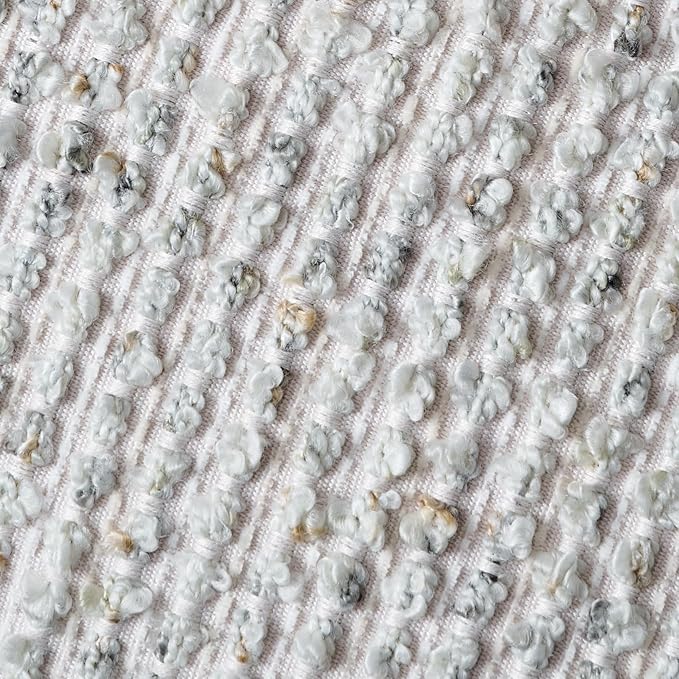 Striped Throw Pillow Covers 12x20 Set of 2 Cream Grey Textured Boucle Chic Morden Boho Accent Farmhouse Rectangular Lumbar Decorative Couch Pillow Covers for Home Decor Bed Sofa Living Room
