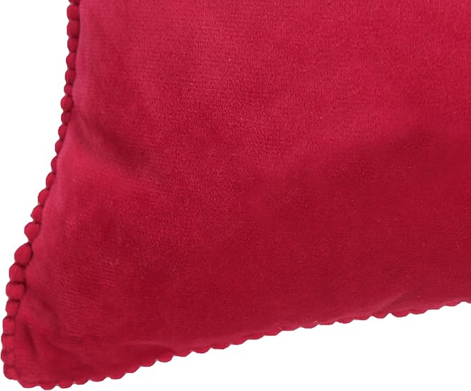 ACCENTHOME Velvet Throw Pillow Cover 18x18 Inch (Pack of 2) Decorative Cushion Case for Couch Sofa Bedroom Car | Soft Silky Pillowcases Cozy Home Decor | Luxury Farmhouse Solid Red Pillow Covers