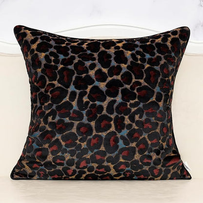 Alerfa Black Floral Throw Pillow Cover 18 x 18 Inch Cut Velvet Sqaure Luxury Decorative Pillow Cover for Couch Living Room Bedroom