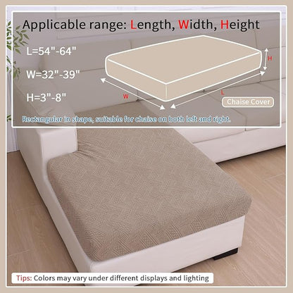 hyha Waterproof Couch Cushion Covers for Sectional Sofa, Sofa Slipcover Washable, Sectional Chaise Lounge Couch Covers L Shape for Pets with Elastic Bottom(Chaise, Camel)