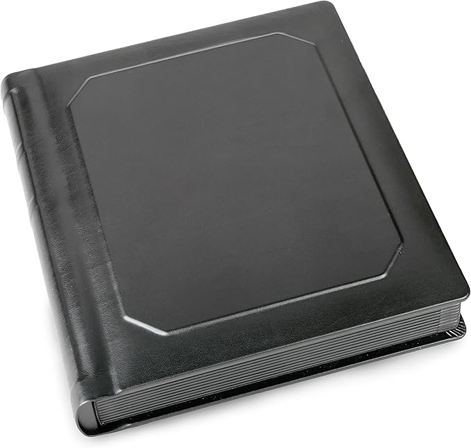 Tuscany Albums Professional Leatherette Bound Slip-in Photo Album 8x10 (10 Page), Black/Black