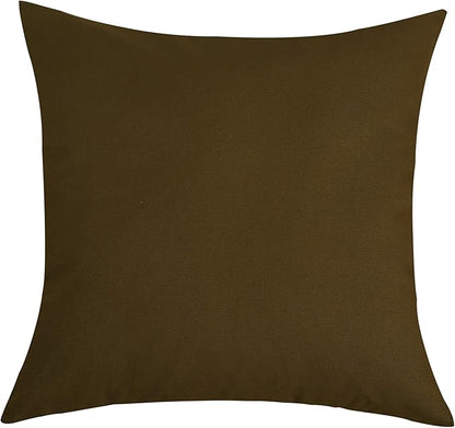 TangDepot Cotton Solid Throw Pillow Covers, 18" x 18" , Coffee, 1 Count (Pack of 1)