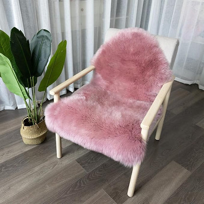 Genuine Sheepskin Rug New Zealand Fluffy Lambskin Rug, Natural Luxury Sheepskin Throw for Bedroom Living Room Children's Room - Premium Area Rug Chair Cover (2×3 Feet, Misty Pink)