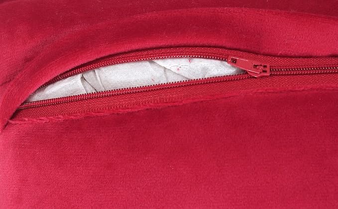 ACCENTHOME Velvet Throw Pillow Cover 18x18 Inch (Pack of 2) Decorative Cushion Case for Couch Sofa Bedroom Car | Soft Silky Pillowcases Cozy Home Decor | Luxury Farmhouse Solid Red Pillow Covers