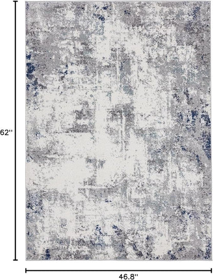 LUXE WEAVERS Hampstead Abstract Area Rug - Medium Pile, Modern Area Rug, Ivory / 4 x 5