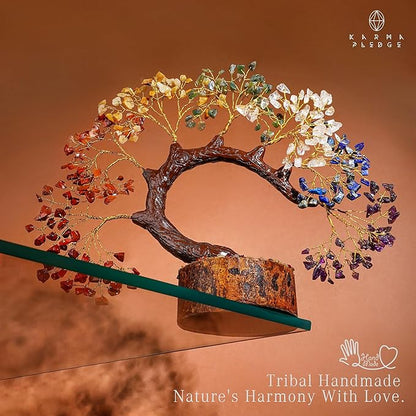 7 Chakra Crystal Tree of Life for Home, Office Desk Decor, Handmade Bonsai Trees for Positive Energy, Money, Good Luck Birthday Gifts for Women, Mom