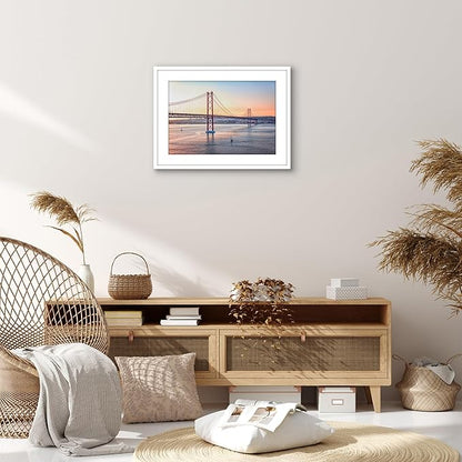 Americanflat 17x23 Picture Frame with Polished Plexiglass - Use as 13x19 Frame with Mat or Display 17x23 Photo Without Mat - Streamline Collection - Thin Border Picture Frames for Wall - White