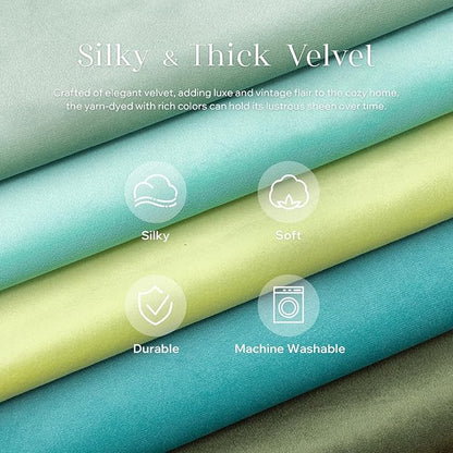 Phantoscope Pack of 2 Velvet Decorative Throw Decorative Pillow Cover Soft Solid Square Cushion Case for Couch Sage Green 20 x 20 inches 50 x 50 cm