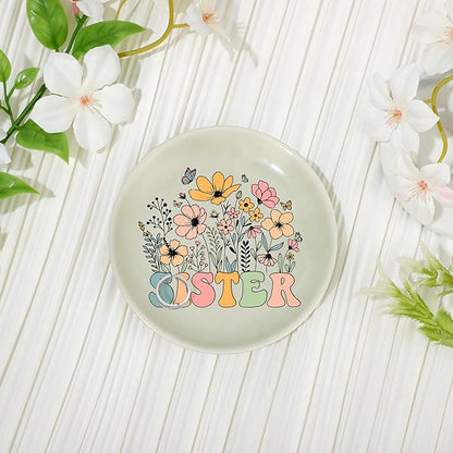 JoycuFF Sister Birthday Gifts from Sisters,Sisters Ceramic Trinket Jewelry Dish Tray,Sister Birthday Christmas Gifts