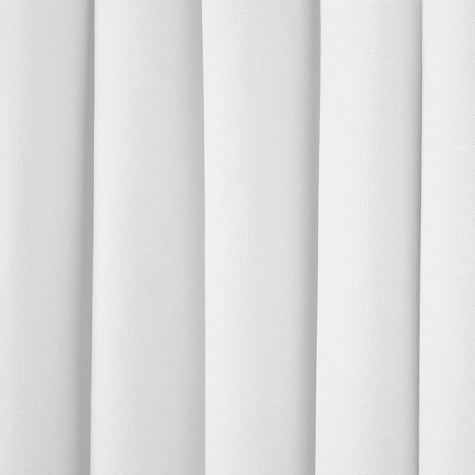 ECLIPSE Kendall Modern Blackout Thermal Rod Pocket Window Curtain for Bedroom or Living Room (1 Panel), 42 X 84, White