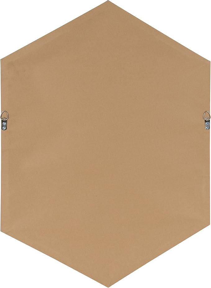Kate and Laurel Rhodes Modern Hexagon Wall Mirror, Silver Chrome, 31x22-Inches