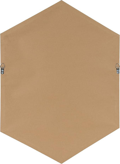 Kate and Laurel Rhodes Modern Hexagon Wall Mirror, Silver Chrome, 31x22-Inches