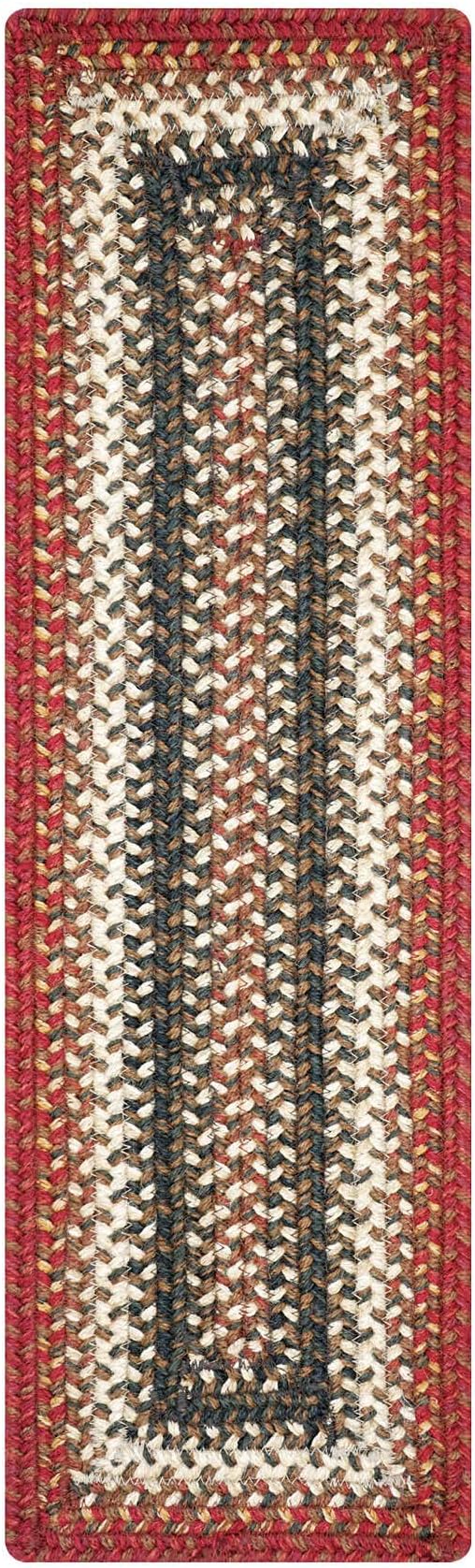 Homespice Chester Jute Braided Dinner Table Runner, Rustic Lodge Decor, Set of 2, Red Rectangle 8x28 - Rich Colors, Easy to Clean, Durable and Protects Furniture