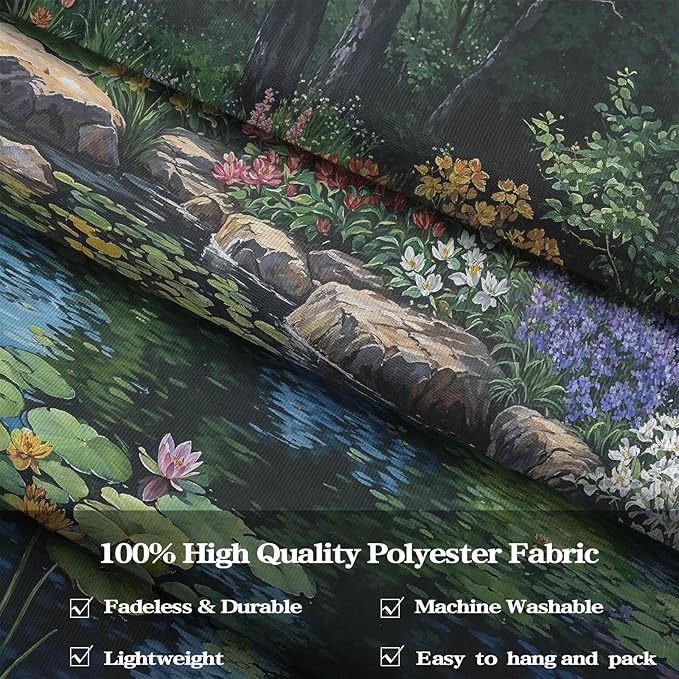 kampdream Scenery Tapestry, Colorful Bloom Landscape Wall Hanging, Nature Home Decor for Bedroom and Living Room Aesthetic Wall Art Decoration