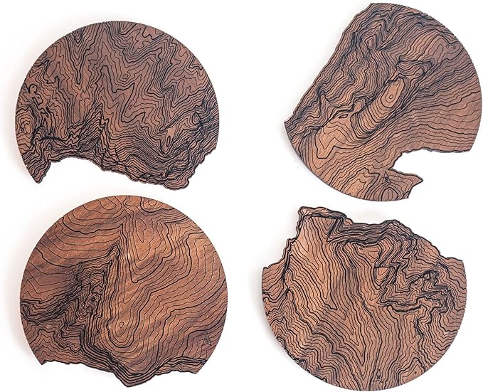 Yosemite National Park Wooden Coasters | El Capitan, Half Dome, Cathedral Rocks, Yosemite Village.