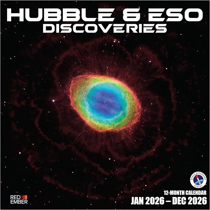 RED EMBER Hubble & ESO Discoveries 2026 Wall Calendar 12 Month | 12" x 24" Open | Thick & Sturdy Paper | Holiday Gift | Space Calendar 2026