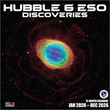 RED EMBER Hubble & ESO Discoveries 2026 Wall Calendar 12 Month | 12" x 24" Open | Thick & Sturdy Paper | Holiday Gift | Space Calendar 2026