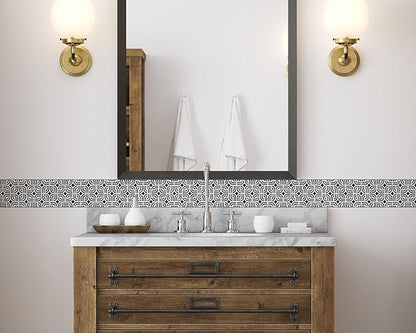 FLFK Mirror Frame Border - Black and White Peel and Stick Wall Borders Wallpaper Decal Trim Tape Geometric Pattern 4" x 240"