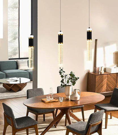 3-packs Pendant Lighting for Kitchen Island Mini Chandeliers Crystal Dining Room Hanging Lights LED Dimmable Drop Lights Ceiling Lighting Fixture Kitchen Sink Light Bathroom Bedroom 2700K 6000K