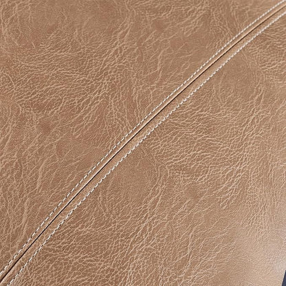 Fancy Homi 2 Packs Tan Long Lumbar Waterproof Faux Leather Decorative Throw Pillow Covers 14x20 Inch for Outdoor Couch Bed, Beige Hand Stitched Cushion Case 35x50 cm, Taupe Modern Farmhouse Home Decor