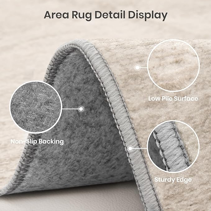 Valenrug Washable Rug 6x9 - Stain Resistant 6x9 Area Rugs for Living Room, Non Slip Backing Rugs for Bedroom, Folable Gradient Printed Machine Washable Area Rug (6'x9', Brown)