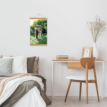 SZDHHH Custom Photo Prints with Magnetic Hanger Frame Canvas Poster Prints With Your Photos Personalized Hanging Poster Pictures Wall Art Decor Framed for Home Decor Gifts Keepsakes (12" Lx08 W)