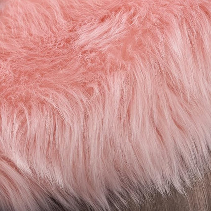 Latepis Pink Bedroom Rug 4x6 Area Faux Sheepskin Rug Fluffy Fur Rugs for Living Room Furry Bedside Rugs for Girls Room Luxury Home Decor
