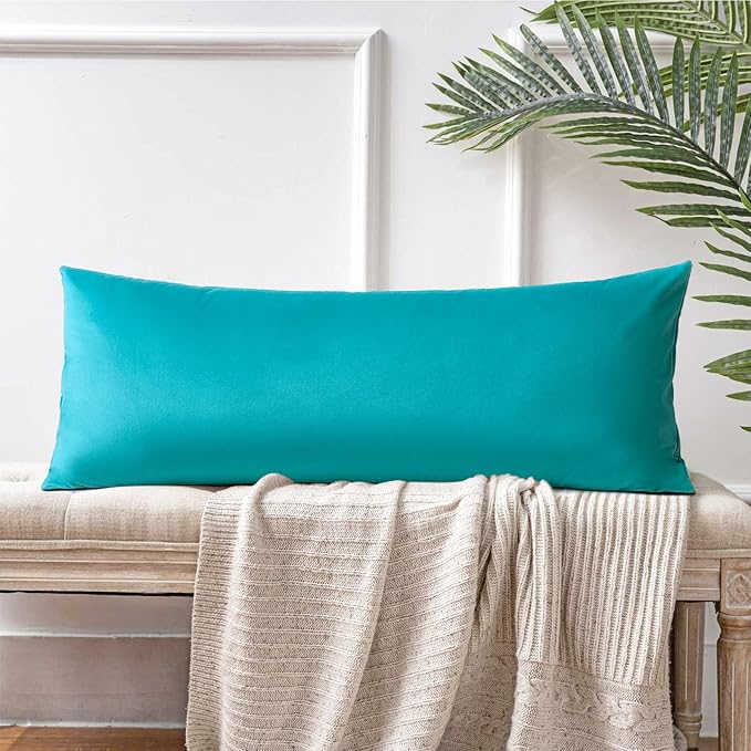 Artscope Luxury Velvet Lumbar Pillow Cover Super Soft Decorative Rectangle Throw Pillow Covers Case Cushion Covers for Sofa Couch Bedroom Car Decor 14x36 Inch Turquoise